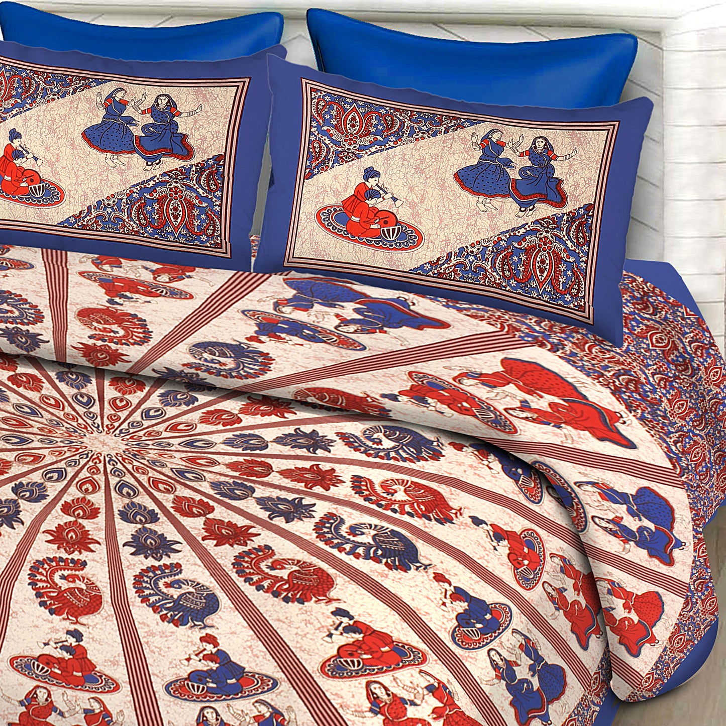 New collection Doll And Teda Mor 100% Cotton King Size Bedsheet with 2 Pillow Cover Set