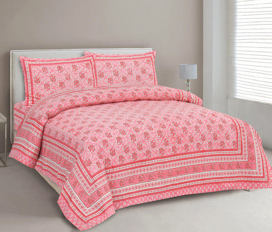 New Collection New Elephant prints  100% Cotton King Size Bedsheet with 2 Pillow Cover Set