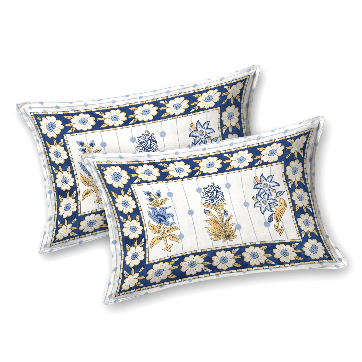 100% Cotton King Size Bedsheet with 2 Pillow Cover Set