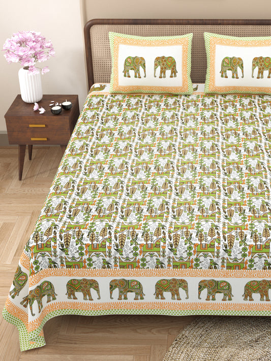 100% Cotton King Size Bedsheet with 2 Pillow Cover