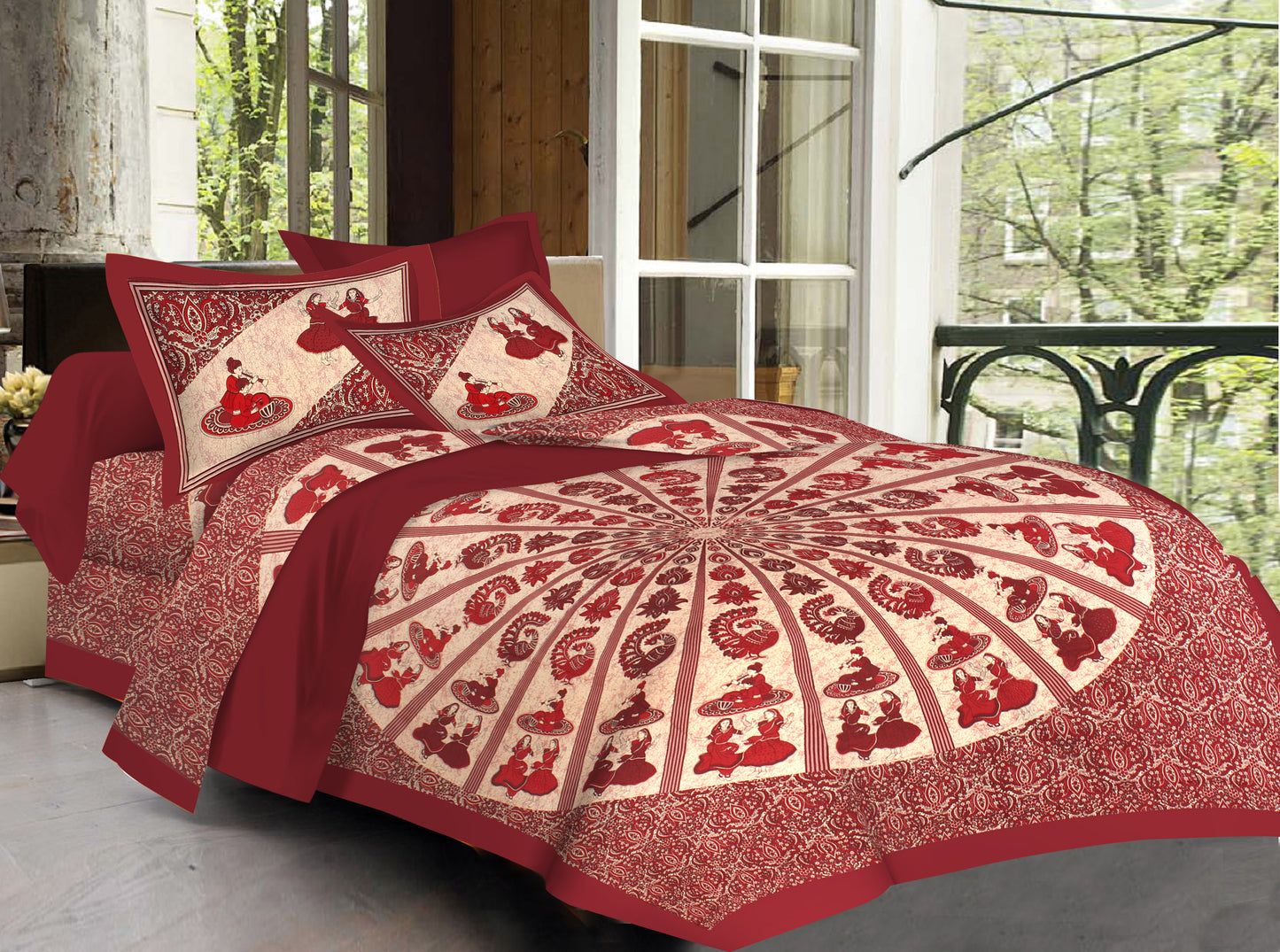 New collection Doll And Teda Mor 100% Cotton King Size Bedsheet with 2 Pillow Cover Set