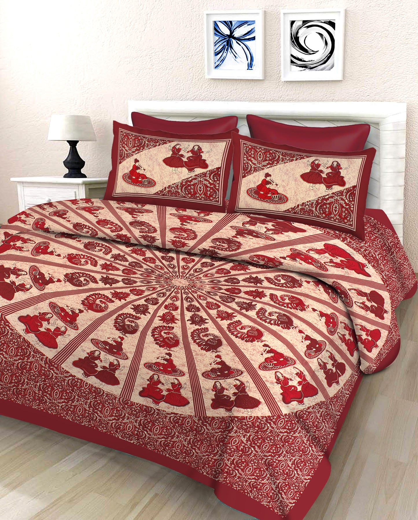 New collection Doll And Teda Mor 100% Cotton King Size Bedsheet with 2 Pillow Cover Set