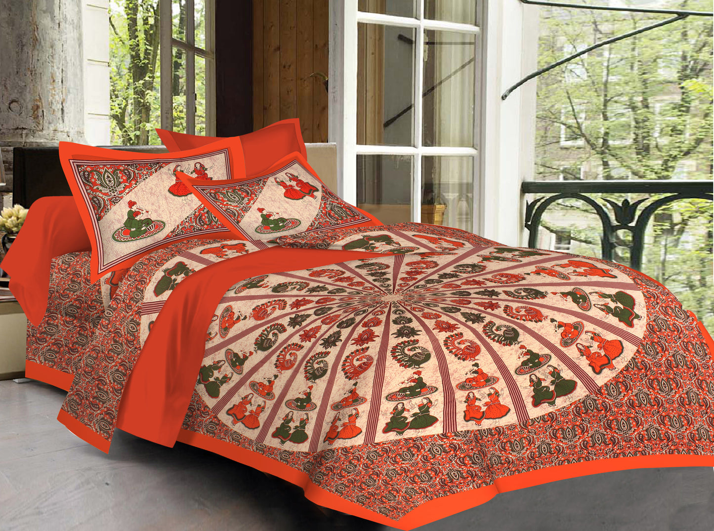 New collection Doll And Teda Mor 100% Cotton King Size Bedsheet with 2 Pillow Cover Set