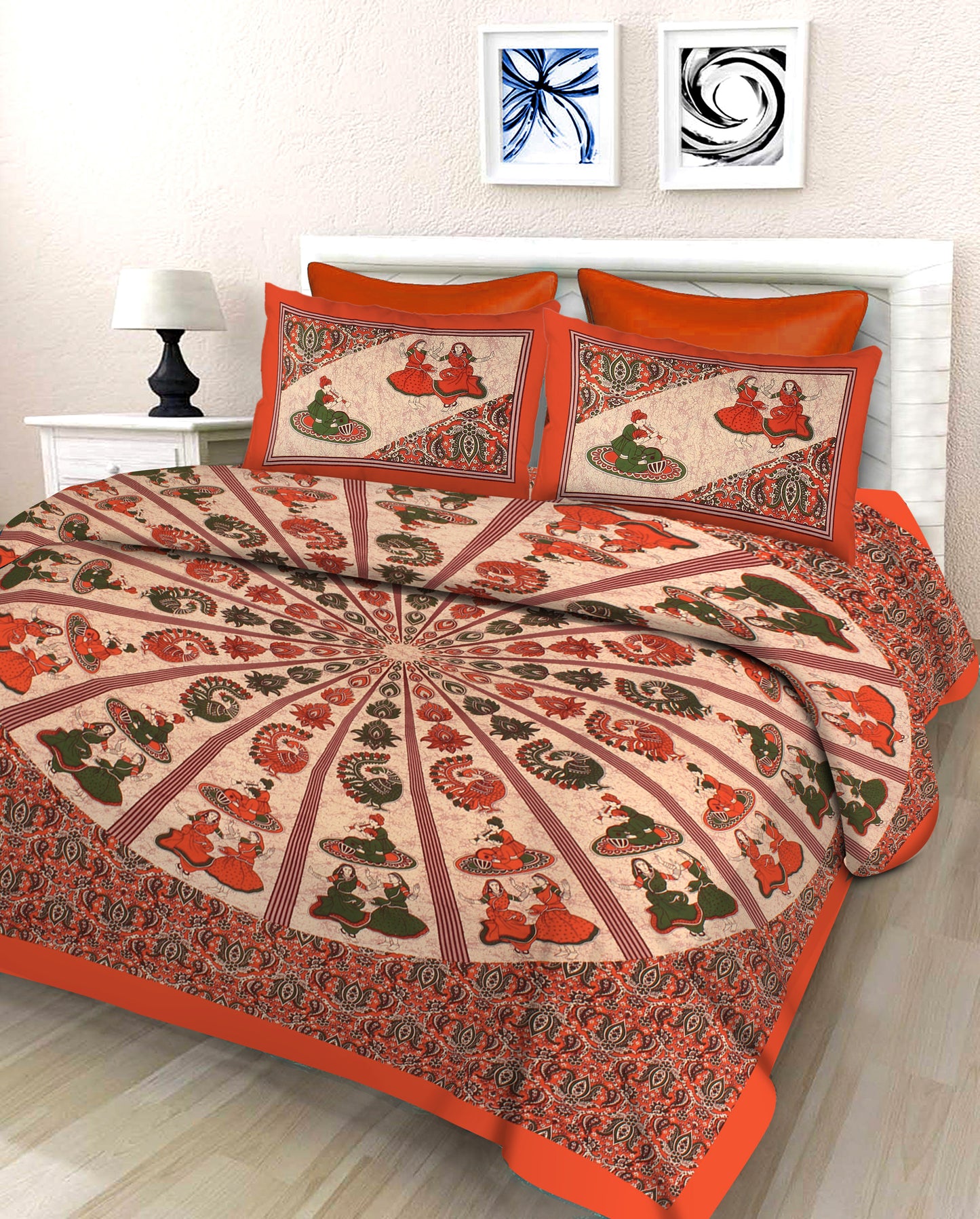New collection Doll And Teda Mor 100% Cotton King Size Bedsheet with 2 Pillow Cover Set