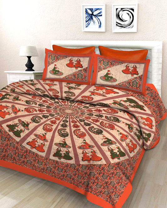 New collection Doll And Teda Mor 100% Cotton King Size Bedsheet with 2 Pillow Cover Set