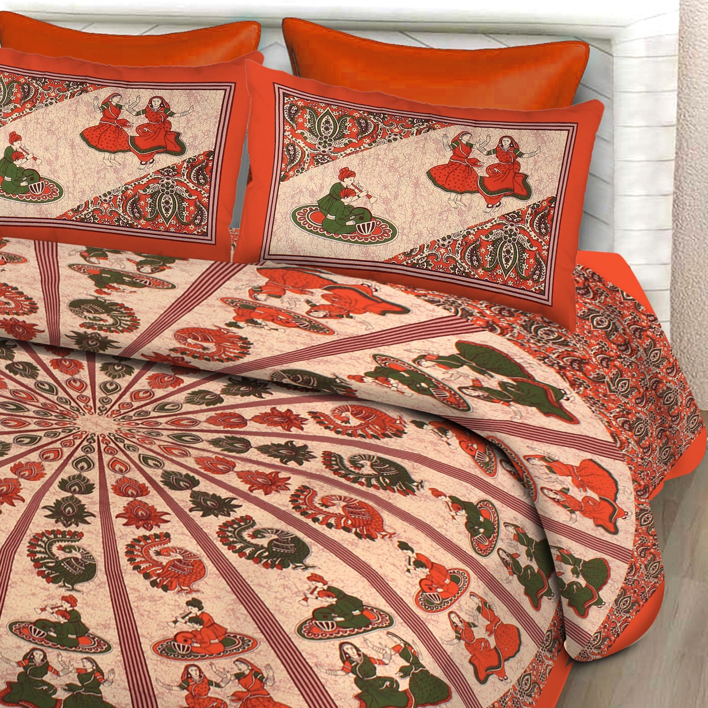New collection Doll And Teda Mor 100% Cotton King Size Bedsheet with 2 Pillow Cover Set