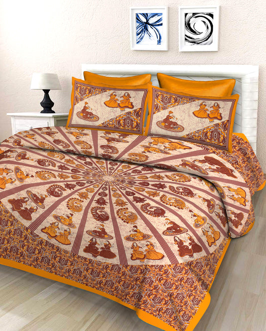 New collection Doll And Teda Mor 100% Cotton King Size Bedsheet with 2 Pillow Cover Set