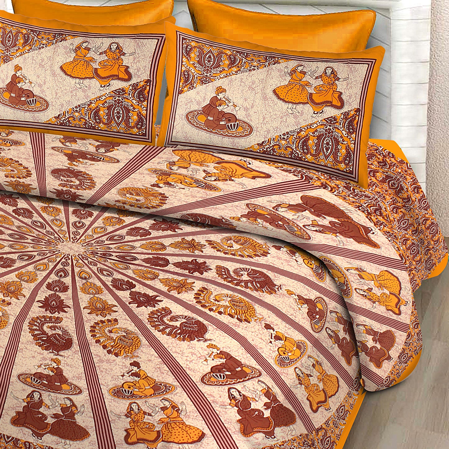 New collection Doll And Teda Mor 100% Cotton King Size Bedsheet with 2 Pillow Cover Set