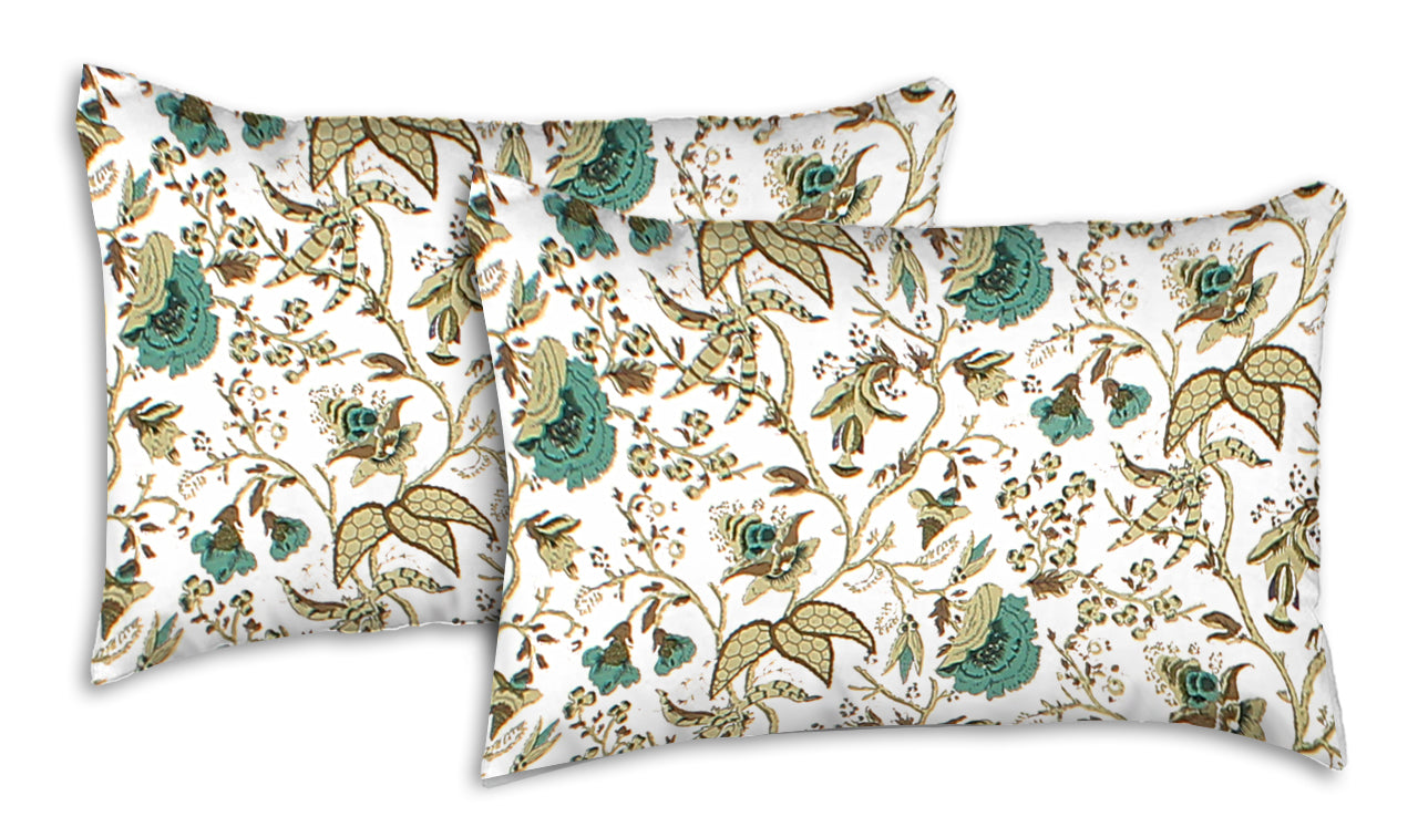 Jaipuri Bedsheet 100% Cotton Rajasthani Traditional Super King Size Bedsheet with 2 Pillow Cover 100*108 Alllemo