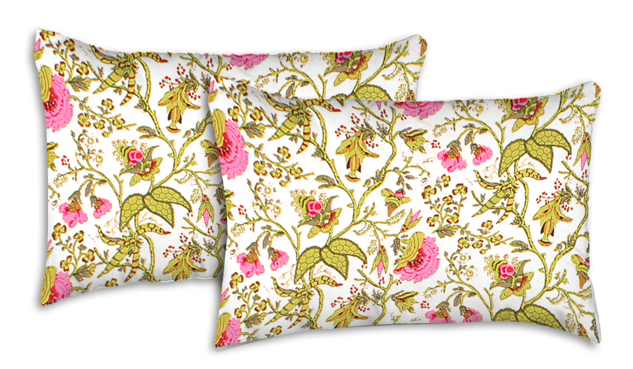 Jaipuri Bedsheet 100% Cotton Rajasthani Traditional Super King Size  Bedsheet with 2 Pillow Cover 100*108 Alllemo