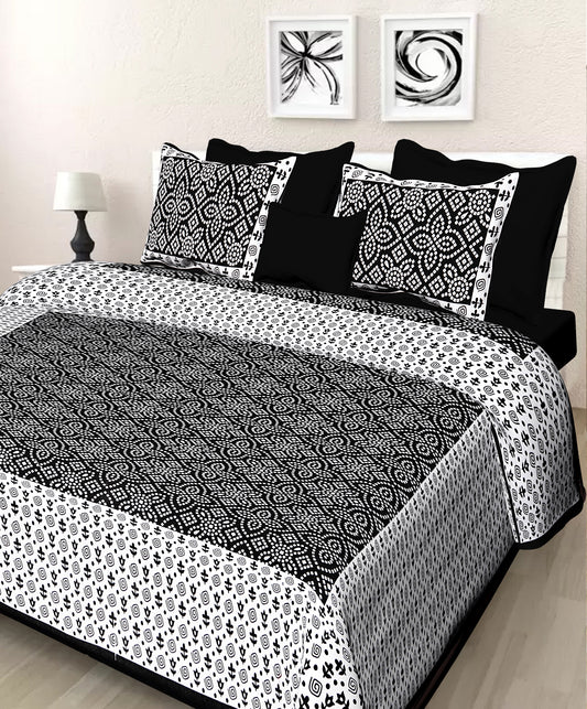 Jaipuri 100% Cotton Double Size Bedsheet With 2 Pillow Cover ( 280 TC ) JAIPUR PRINTS