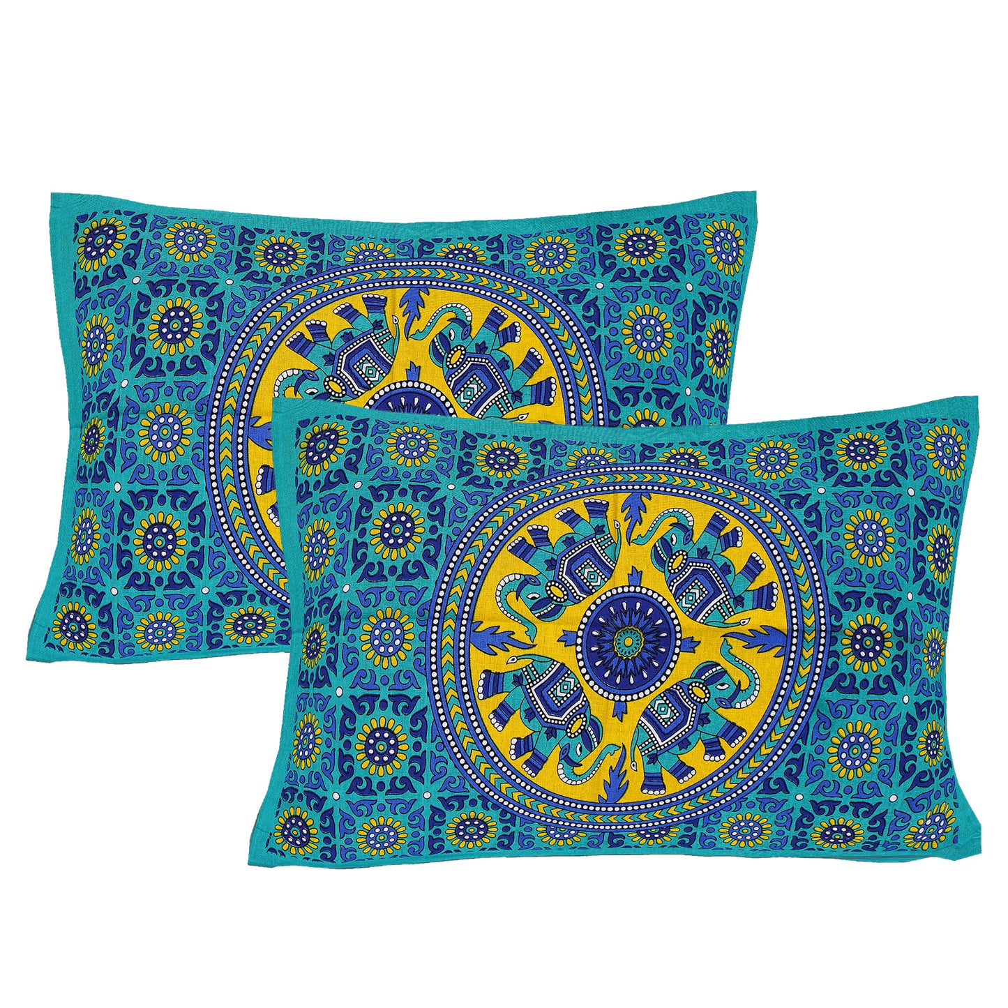 Jaipuri 100% Cotton Double Size Bedsheet ( Sky-Blue 280 TC) www.jaipurtohome.com