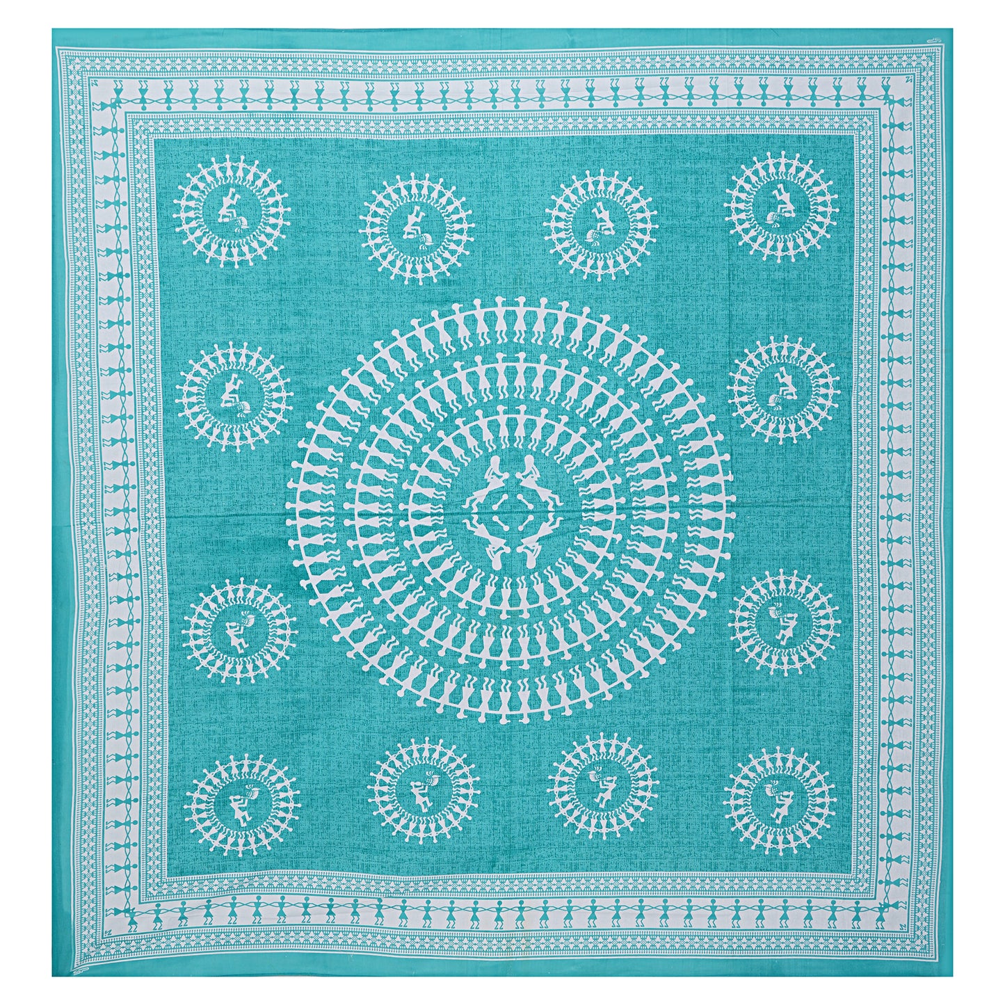 Jaipuri 100% Cotton Double Size Bedsheet with 2 Pillow Covers ( Sky Blue , 280 TC ) JAIPUR PRINTS