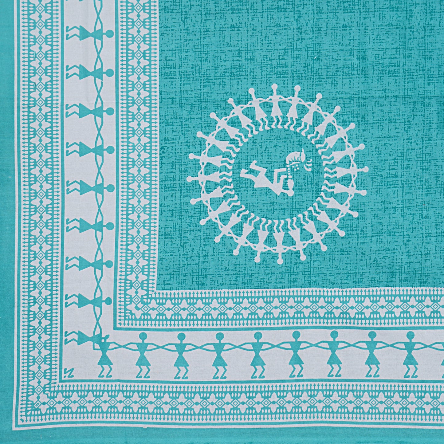 Jaipuri 100% Cotton Double Size Bedsheet with 2 Pillow Covers ( Sky Blue , 280 TC ) JAIPUR PRINTS