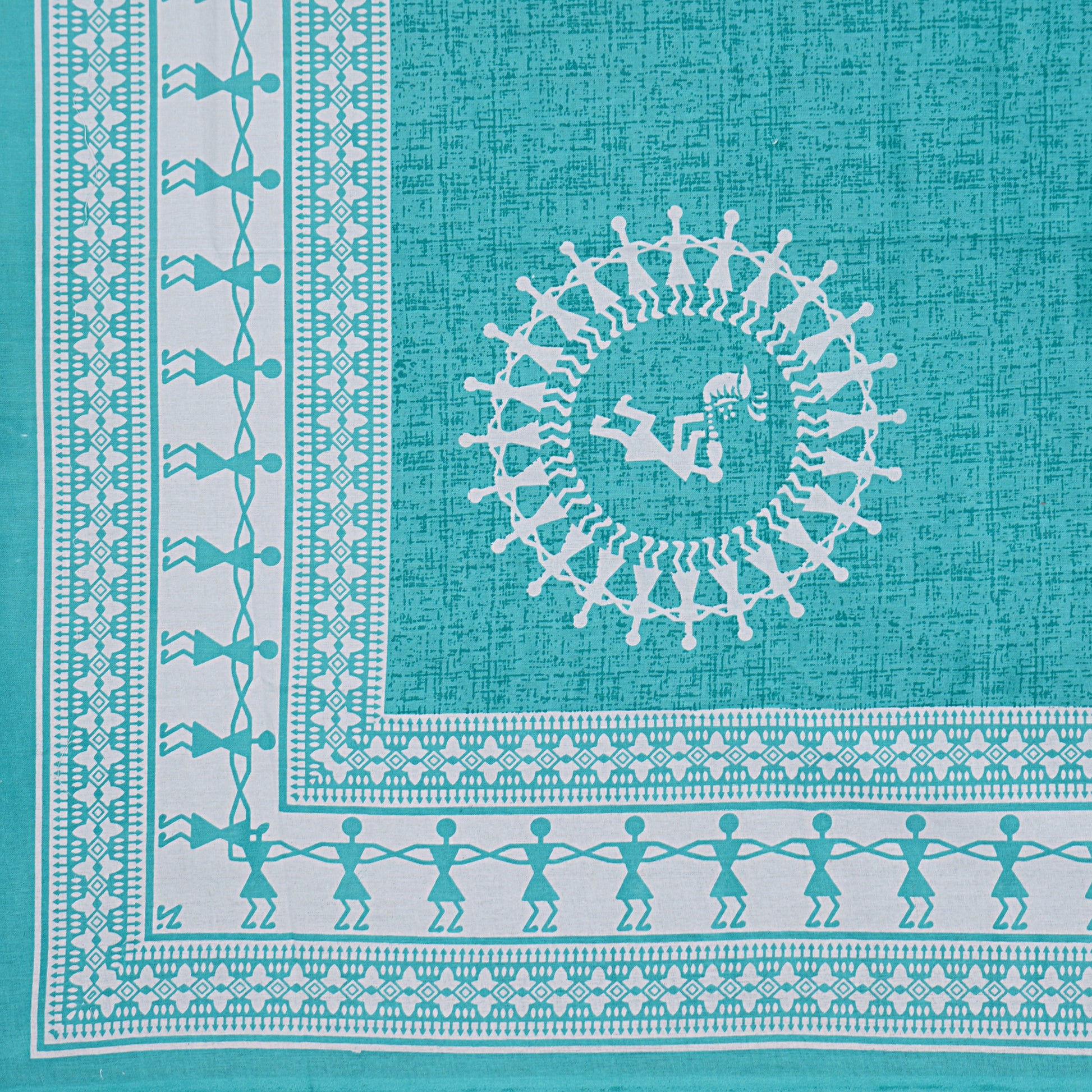 Jaipuri 100% Cotton Double Size Bedsheet with 2 Pillow Covers ( Sky Blue , 280 TC ) JAIPUR PRINTS