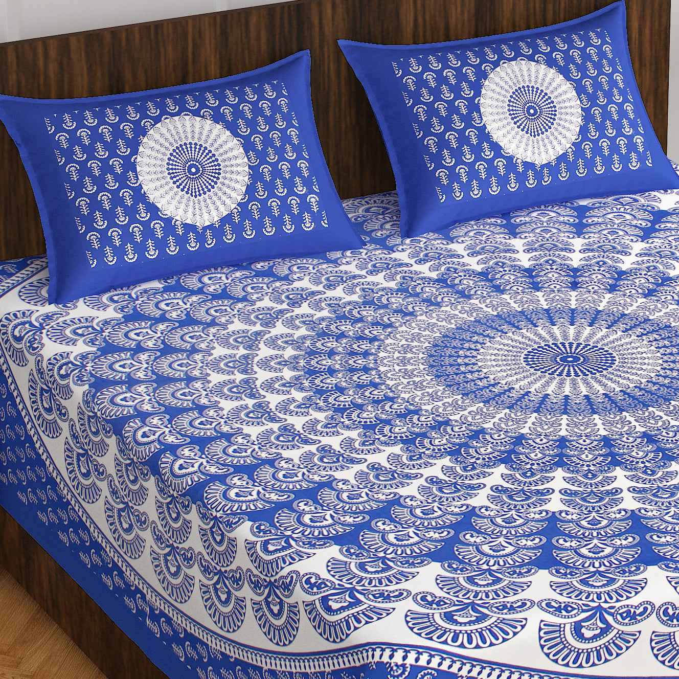 Trendy Bedsheet 100% Cotton Bedsheet 280-TC Cotton Queen Size Bedsheet With 2 Pillow Cover www.jaipurtohome.com