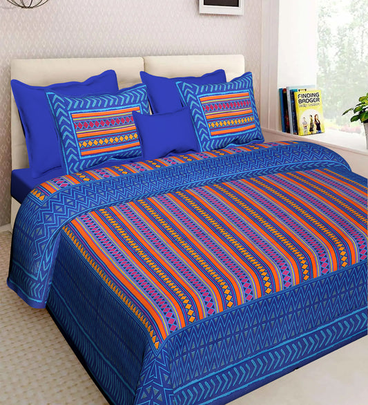 Jaipuri 100% Cotton Double Size Bedsheet with 2 Pillow Covers ( 280 TC ) JAIPUR PRINTS