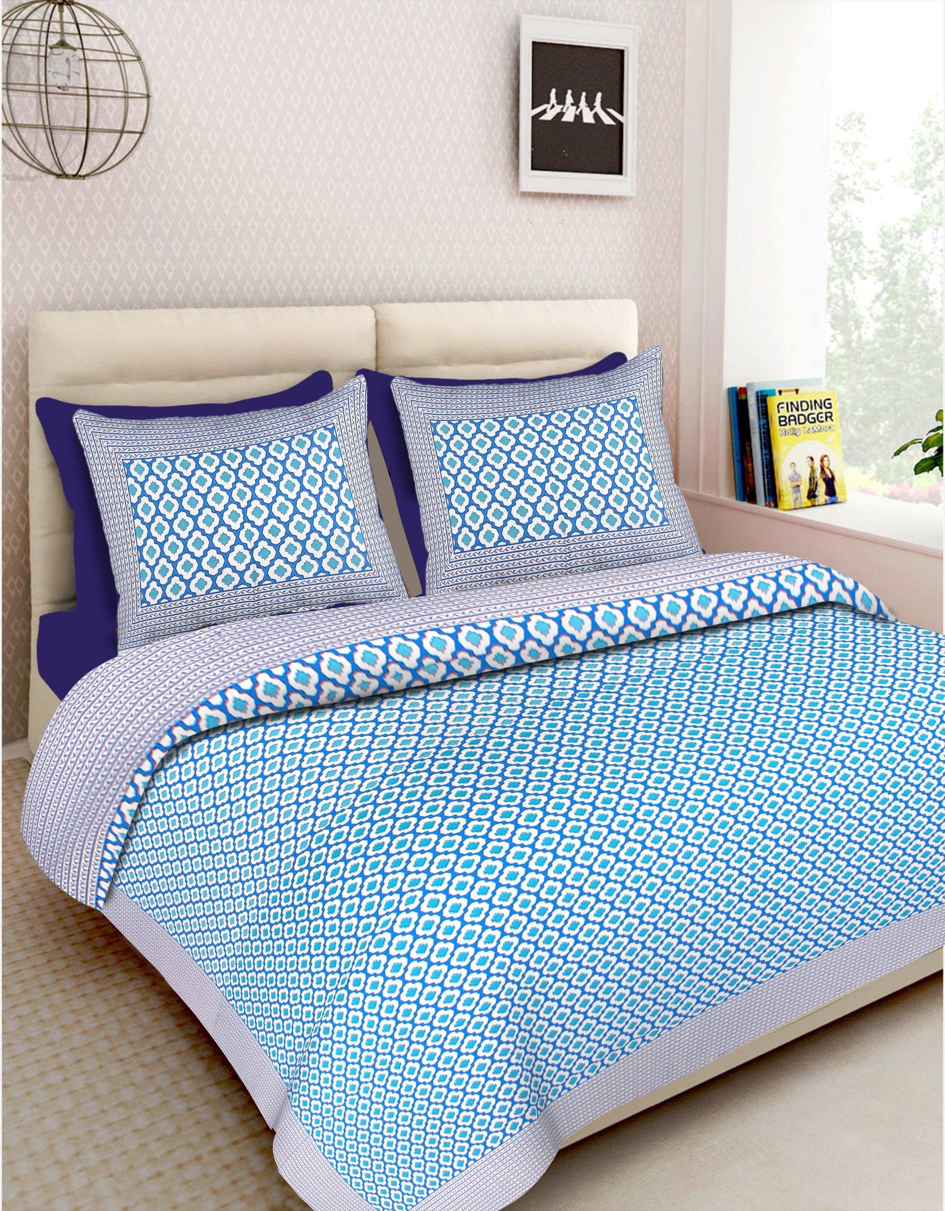 100% Cotton 100*108 Inch king Size Bedsheet Combo Pack www.jaipurtohome.com