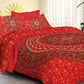 Red Mandala King Bedsheet Tapestry with 2 Pillow Covers JAIPUR PRINTS