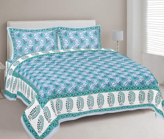 100% Cotton King Size Bedsheet with 2 Pillow Covers www.jaipurtohome.com