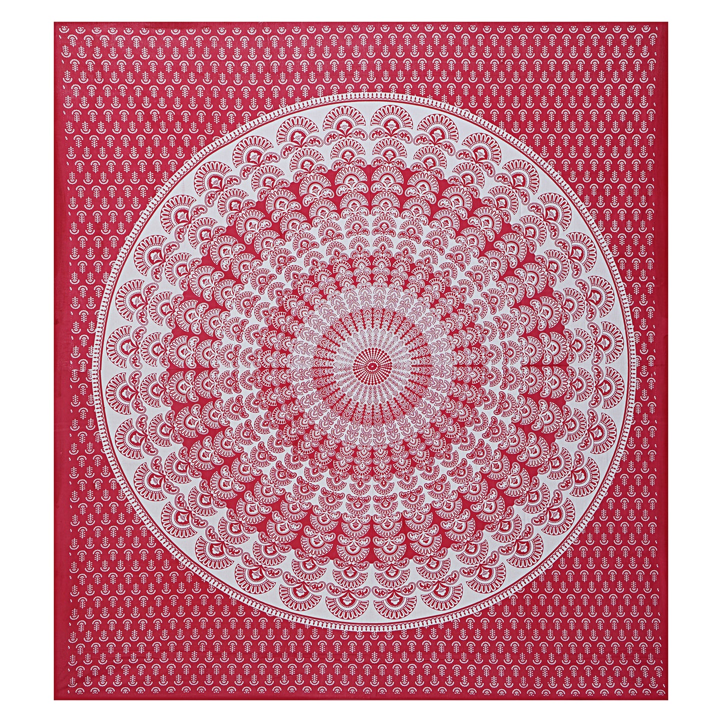 Jaipuri 100% Cotton Double Size Bedsheet ( Red , 280 TC) www.jaipurtohome.com