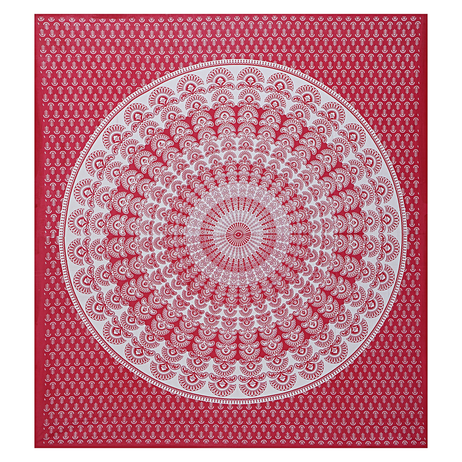 Jaipuri 100% Cotton Double Size Bedsheet ( Red , 280 TC) www.jaipurtohome.com