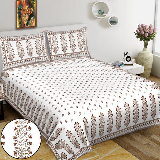 Jaipuri Bedsheet 100% Cotton Rajasthani Traditional Super King Size  Bedsheet with 2 Pillow Cover 100*108 www,JaipurToHome.com