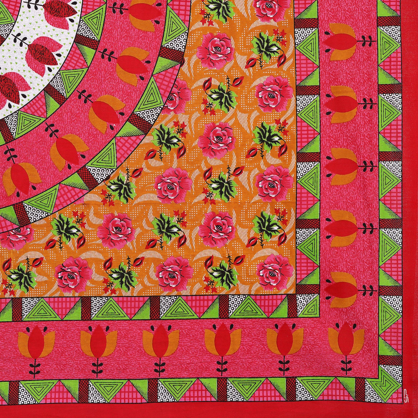 Jaipuri 100% Cotton Double Size Bedsheet with 2 Pillow Covers ( Red , 280 TC ) JAIPUR PRINTS