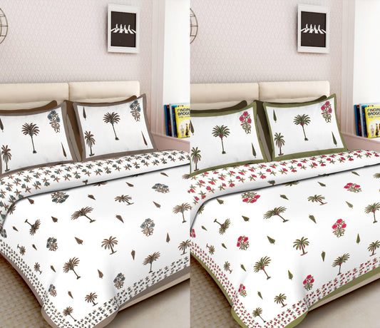 100% Cotton 100*108 Inch king Size Bedsheet Combo Pack www.jaipurtohome.com