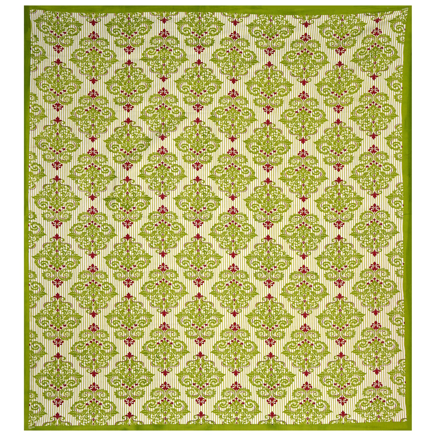 Jaipuri 100% Cotton Double Size Bedsheet with 2 Pillow Covers ( Green , 280 TC ) JAIPUR PRINTS