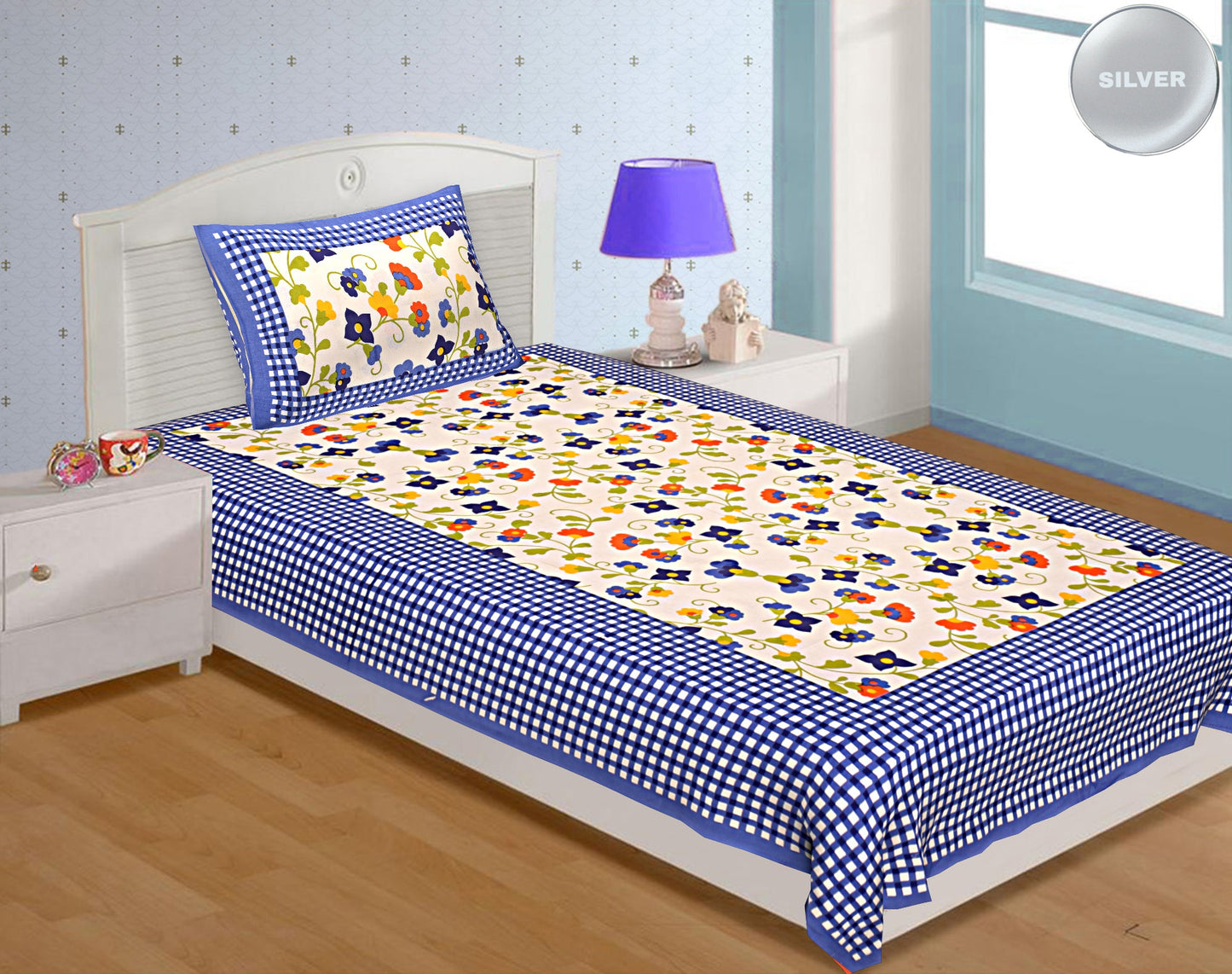 Jaipuri 100% Cotton Single Bedsheet