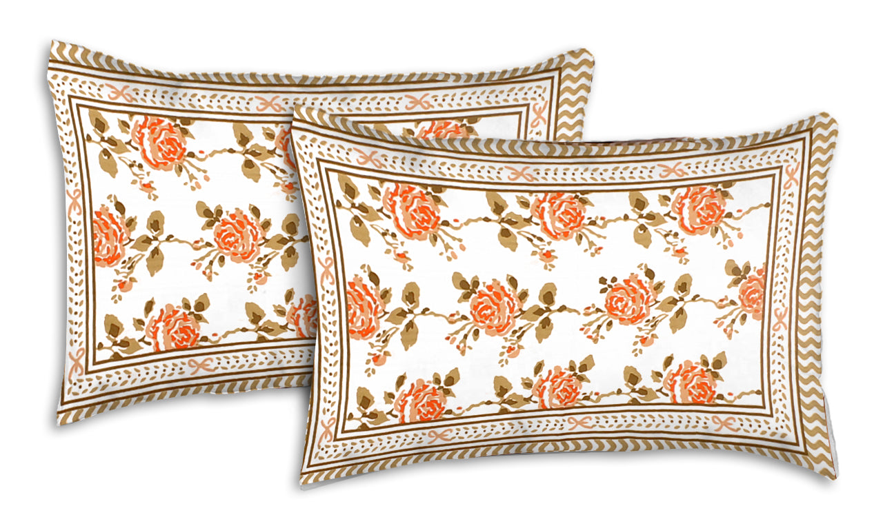 Jaipuri Bedsheet 100% Cotton Rajasthani Traditional Super King Size Bedsheet with 2 Pillow Cover 100*108 www,JaipurToHome.com