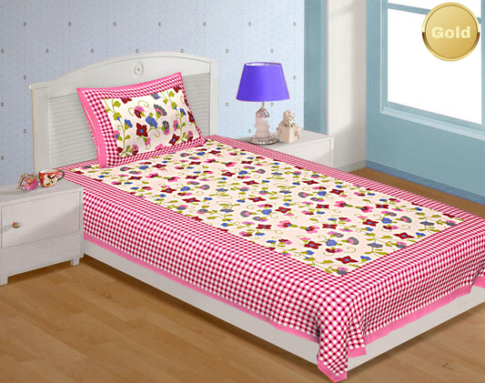 Jaipuri 100% Cotton Single Bedsheet