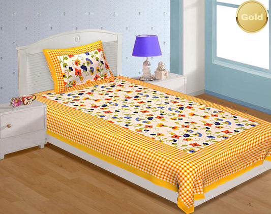 Jaipuri 100% Cotton Single Bedsheet