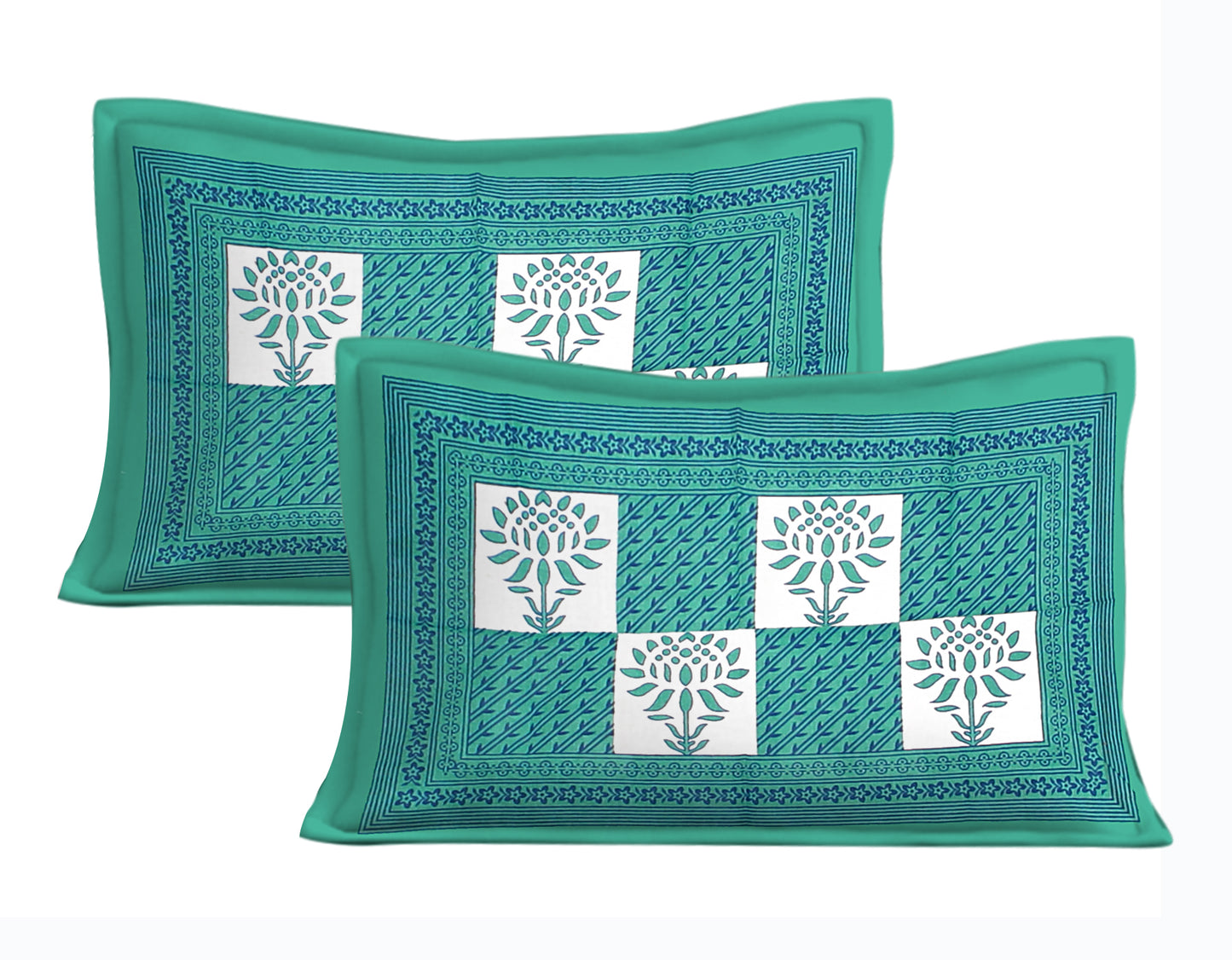 Jaipuri 100% Cotton Rajasthani Jaipuri Queen Size Bedsheet with 2 Pillow Cover. www.jaipurtohome.com