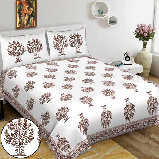Jaipuri Bedsheet 100% Cotton Rajasthani Traditional Super King Size  Bedsheet with 2 Pillow Cover 100*108 www,JaipurToHome.com