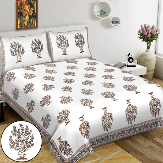 Jaipuri Bedsheet 100% Cotton Rajasthani Traditional Super King Size  Bedsheet with 2 Pillow Cover 100*108 www,JaipurToHome.com