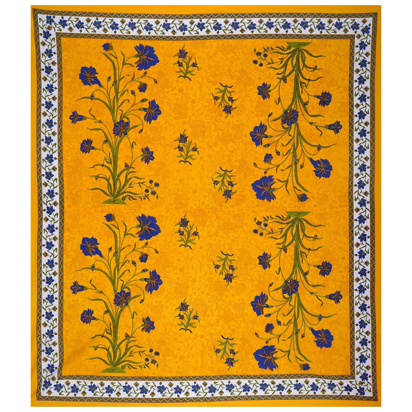 Jaipuri 100 % Cotton Double Size Bedsheet ( Yellow 280 TC ) JAIPUR PRINTS