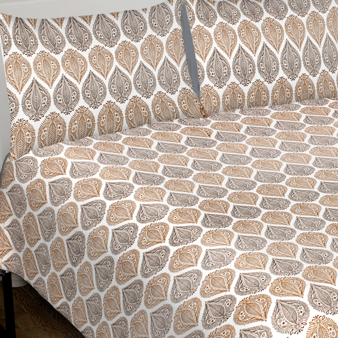 Jaipuri Bedsheet 100% Cotton Rajasthani Traditional Super King Size Bedsheet with 2 Pillow Cover 100*108 www,JaipurToHome.com