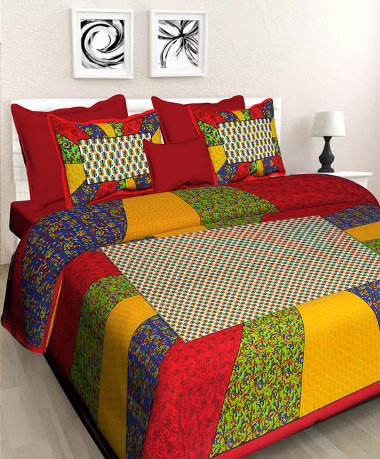 Jaipuri 100% Cotton Jaipuri Double Size Bedsheet ( 280 TC ) JAIPUR PRINTS