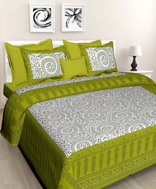 Jaipuri 100 % Cotton Double Size Bedsheet ( 280 TC ) JAIPUR PRINTS