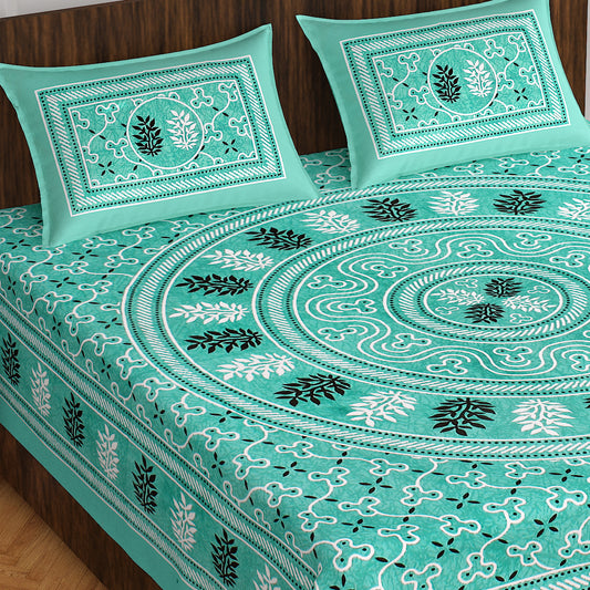 Trendy Bedsheet 100%  Cotton Queen Size Bedsheet With 2 Pillow Cover www.jaipurtohome.com