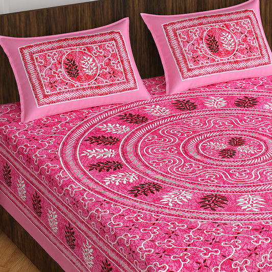 Trendy Bedsheet 100%  Cotton Queen Size Bedsheet With 2 Pillow Cover www.jaipurtohome.com