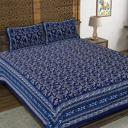 100% Cotton King Size Bedsheet with 2 Pillow Cover