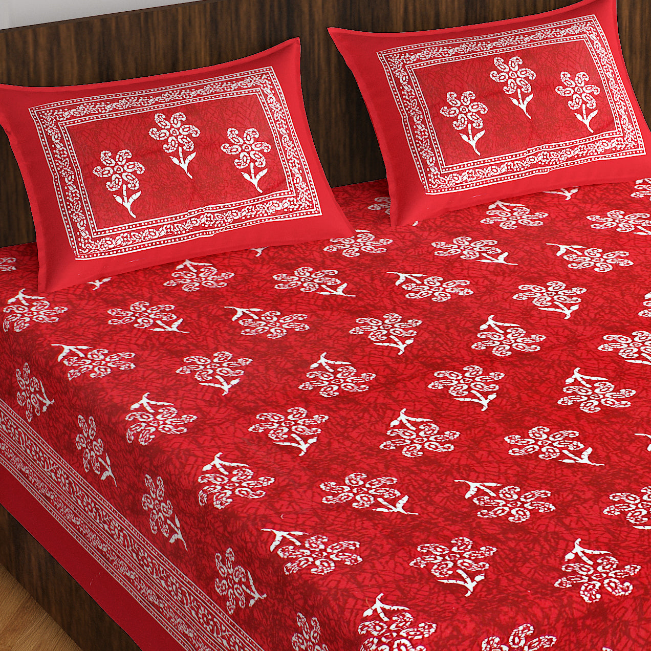 Rajasthani Trendy Bedsheet 100% Cotton Bedsheet 280-TC Cotton Queen Size Bedsheet With 2 Pillow Cover www.jaipurtohome.com