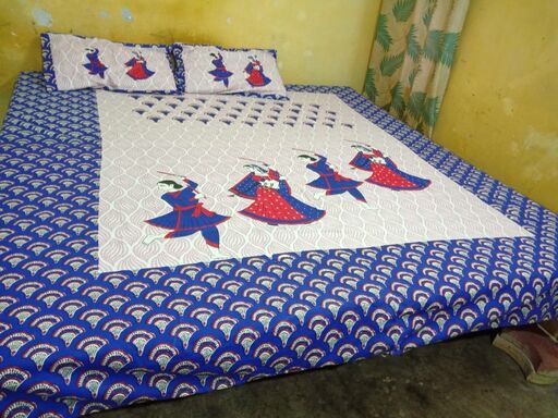 Pic Click By Customer 100% Cotton Bedsheet 280-TC Cotton Queen Size Double Bedsheet With 2 Pillow Cover - Real Image freeshipping - www.jaipurtohome.com