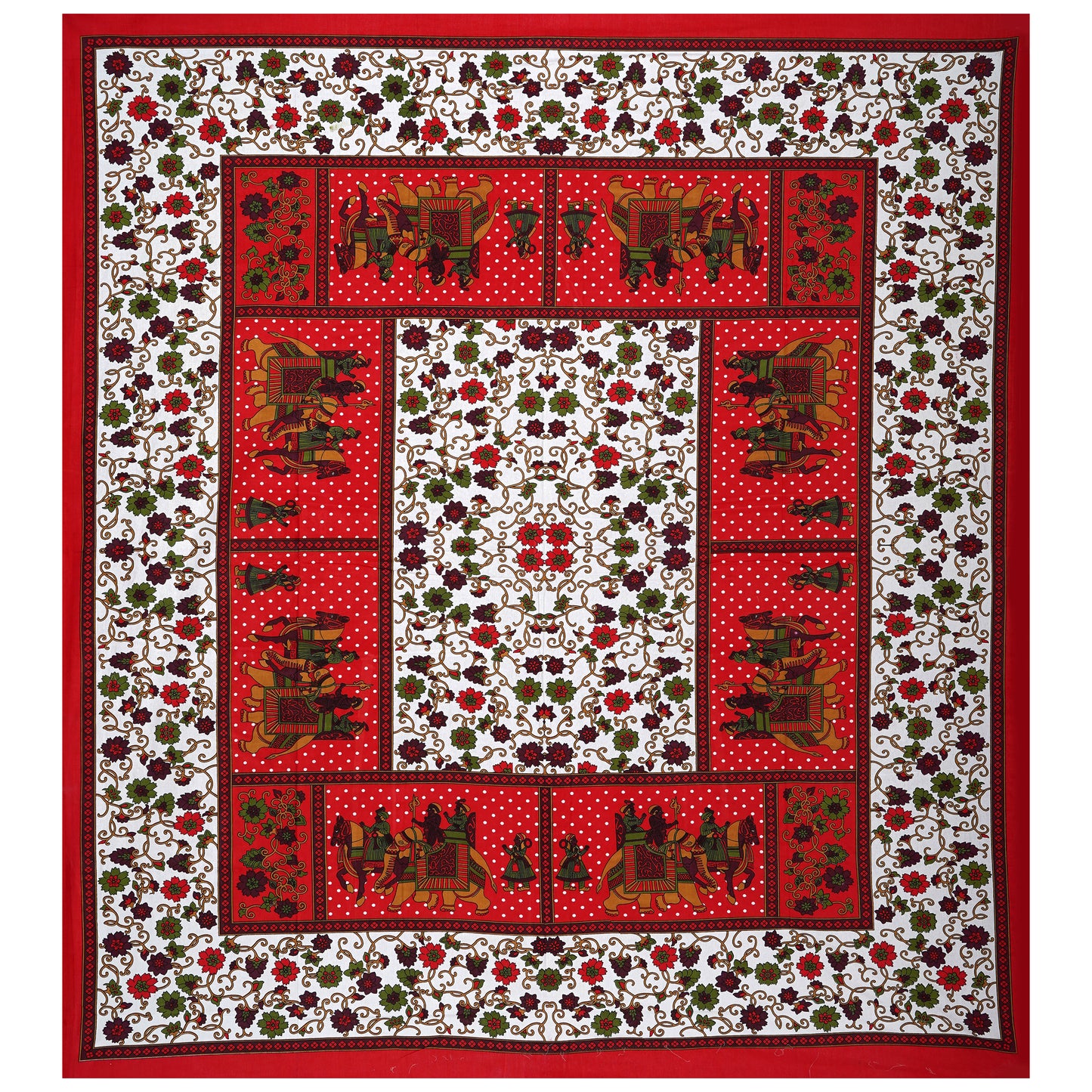 Jaipuri 100 % Cotton Double Size Bedsheet  ( 280 TC ) JAIPUR PRINTS