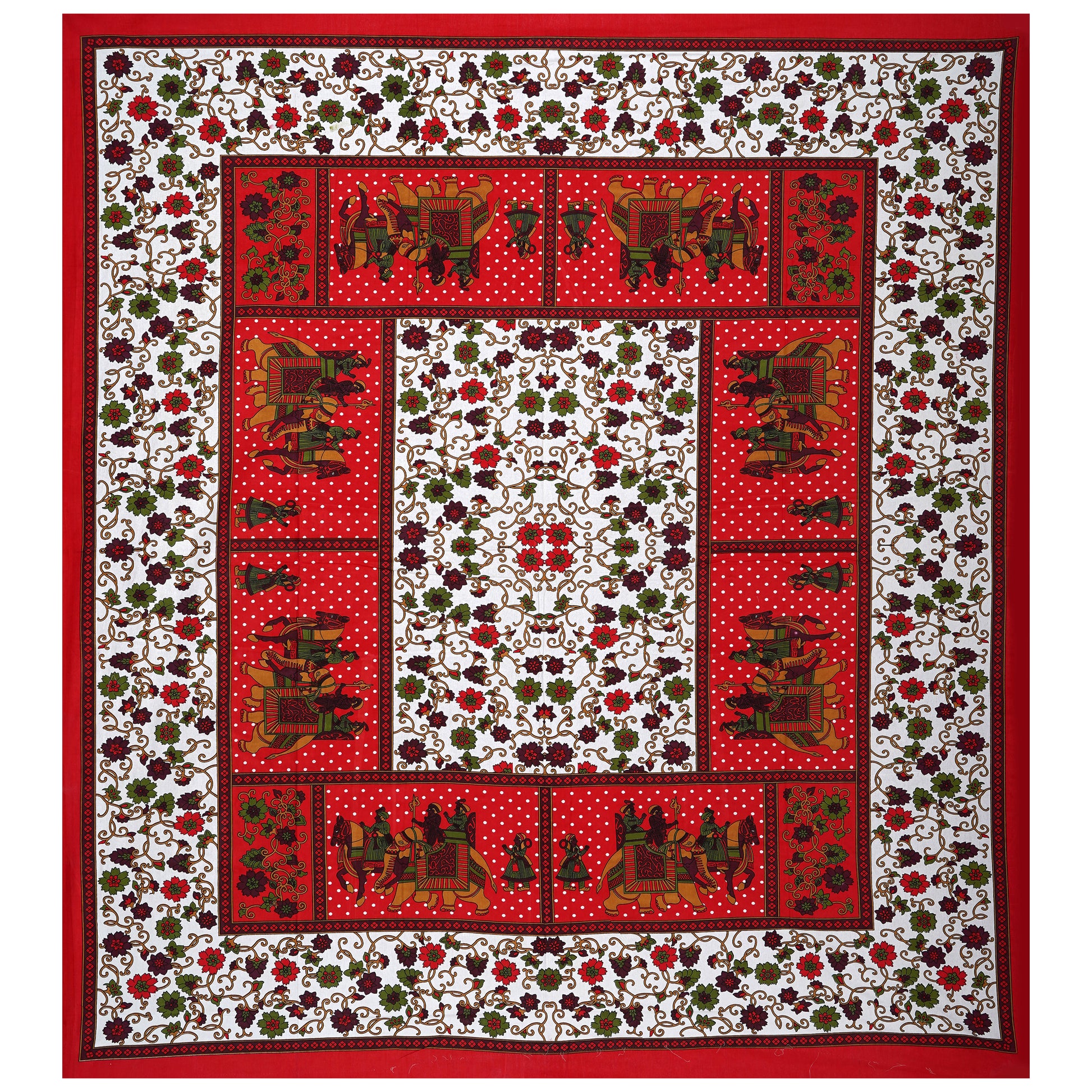 Jaipuri 100 % Cotton Double Size Bedsheet  ( 280 TC ) JAIPUR PRINTS