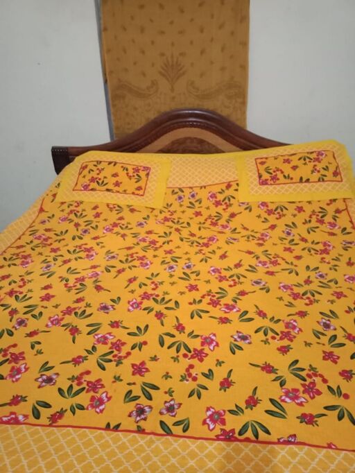 Pic Click By Customer 100% Cotton Bedsheet 280-TC Cotton Queen Size Double Bedsheet With 2 Pillow Cover - Real Image www.jaipurtohome.com