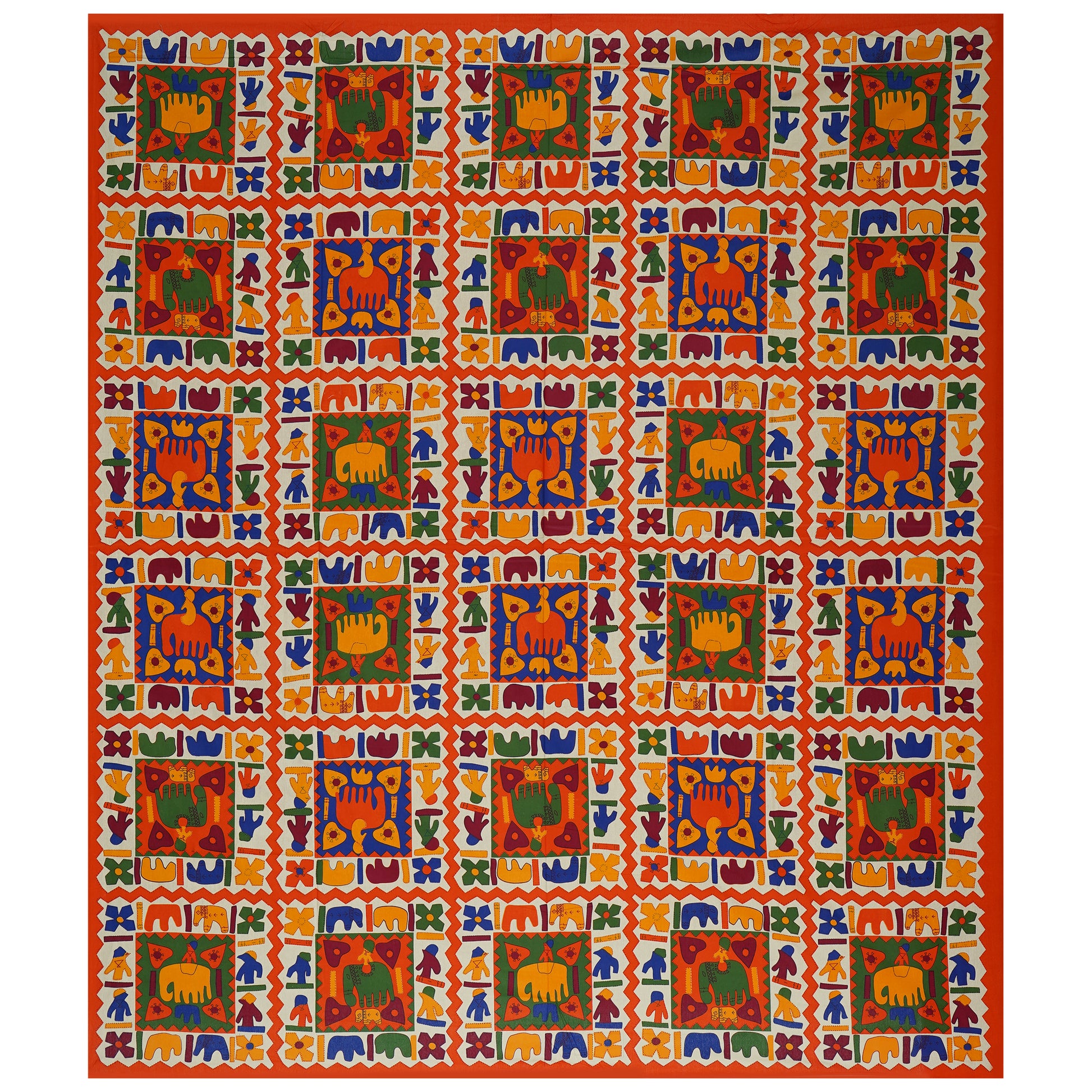 Jaipuri 100% Cotton Double Size Bedsheet with 2 Pillow Covers ( Orange , 280 TC ) JAIPUR PRINTS